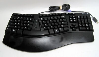 Microsoft Natural Keyboard Elite USB/PS2- Rare Black - Image 1 of 4
