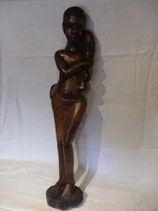 statue bois sculpté - art africain -- bon etat  - Imagen 1 de 12