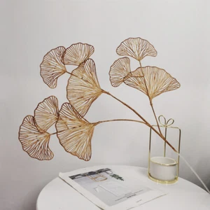 Falsa Hoja de Ginkgo Flores Rama Artificial Hojas de Ginkgo Boda Hogar Tienda Decoración - Imagen 1 de 25