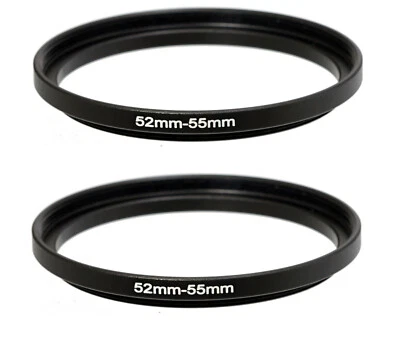 (2 Pcs) 52-55mm 52mm to 55mm Metal Step Up Lens Filter Ring Adapter US Seller - Image 1 of 3