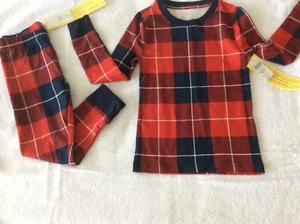 NWT! SOMA Kids Pajama Set 4T Blue Red Plaid - Picture 1 of 2