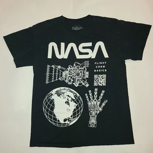 Vintage NASA Flight Crew Basics Black T-Shirt Popular Poison Size M 100% Cotton - Picture 1 of 4