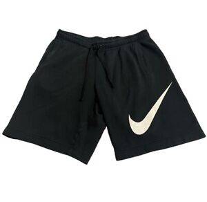 Nike Shorts Men Large Black Logo Lightweight Casual Swoosh Drawstring Athletic