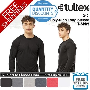 🔥 Tultex Men Poly-rich Blend ring-spun Long Sleeve T-shirt Up To 3XL 242 - Picture 1 of 37