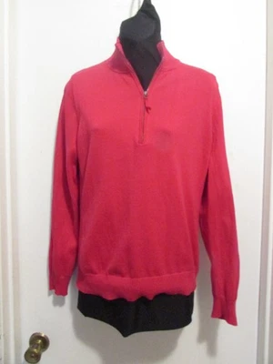 Foxcroft DARK PINK Pullover Sweater 1/4 Zip 100%  Cotton Sz M/L #1030C - Image 1 of 4