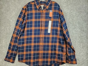 NEU St. Johns Bay Herren super weiches Flanellhemd XL blau kupfer kariert Baumwolle - Bild 1 von 11
