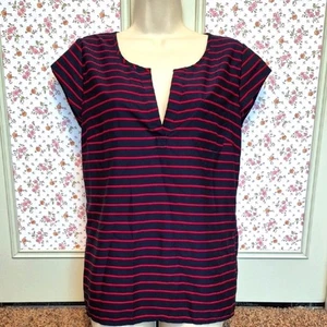 EUC Banana Republic gestreiftes schwarz-rotes Damentop Größe Medium - Bild 1 von 6