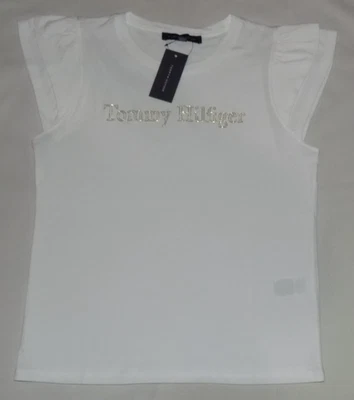 Tommy Hilfiger 女式浮雕图案衬衫白色 M 全新 — 第 1/4 张图片