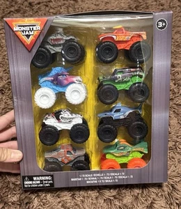 Monster Jam 1:72 8 Pack Zombie El Toro Loco Sparkle Smash Thunderroarus Dragon - Picture 1 of 12