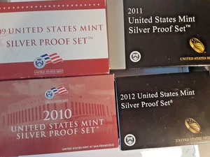 2009 to 2012 Silver Proof set run. 4 sets with Boxes and COAs. OGP. See photos. - Picture 1 of 1