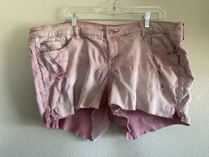 Pantalones Cortos Torrid Mujer Talla Grande 20 Rosa Coral Lavado Bolsillos Cortados Denim - Imagen 1 de 6