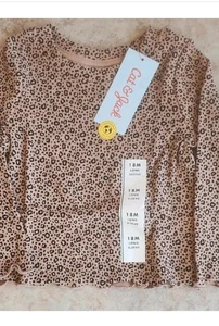 🥥 New Cat & Jack Girls Leopard  Long Sleeve Shirt Print Toddler  Size 18mos. 🆕 - Picture 1 of 1