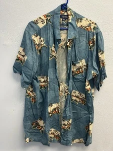 Men’s Basic Editions Hawaiian Button Down Shirt Size XLT - Picture 1 of 8