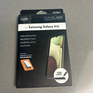 DuraGlass Tempered Glass Screen Protector Samsung Galaxy A12 LTE New - Picture 1 of 2