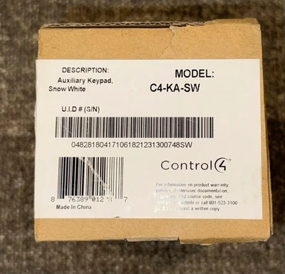 Control4 Auxiliary Keypad, Snow White | Model: C4-KA-SW - Image 1 of 3