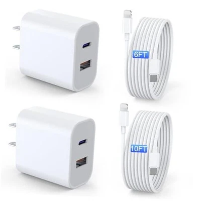 iPad Charger 2 Pack 20W Dual Port QC + PD 3.0 Power Adapter Fast Wall Charger  - Image 1 of 4
