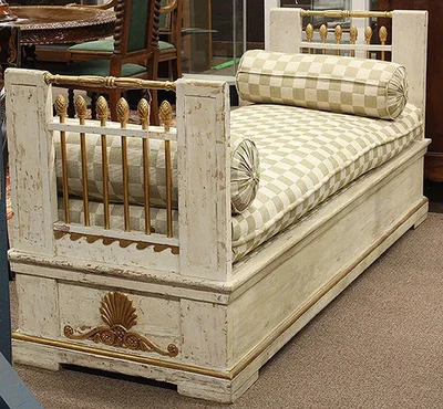 RARE Antique 18th Century Swedish Gustavian Neoclassical Daybed - Image 1 of 4