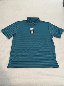 Neu mit Etikett PGA TOUR kurzärmliges Airflux Poloshirt für Herren - Größe LG - Blue Danube - Bild 1 von 4