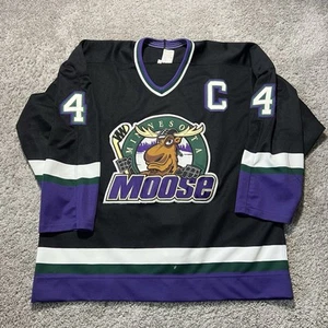 Authentic Vintage Bauer IHL Minnesota Moose Hockey Jersey 52 Fight Strap Canada - Picture 1 of 10