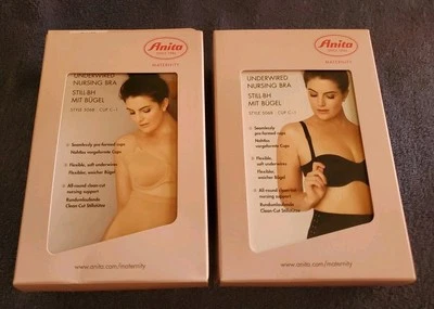 (2) Anita Maternity Basic Underwired Nursing Bra - Style 5068  - Cup 34-C - Image 1 of 4