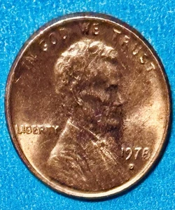 1978-D Lincoln Cent .Grease Filled Die Error • Partial Filled “8” in Date #166 - Picture 1 of 15