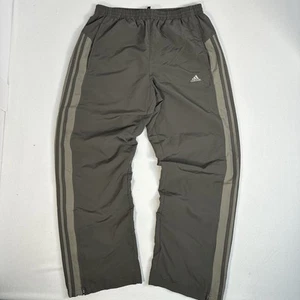 Vintage Y2K Adidas Trainingshose Herren L oliv militärgrün Nylon Knöchelreißverschluss Windschutz - Bild 1 von 13