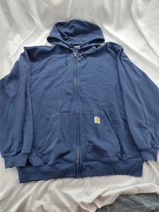 Carhartt Sudadera con Capucha Para Hombres XL Azul Cremallera Sudadera Ropa de Trabajo Ligera - Imagen 1 de 9