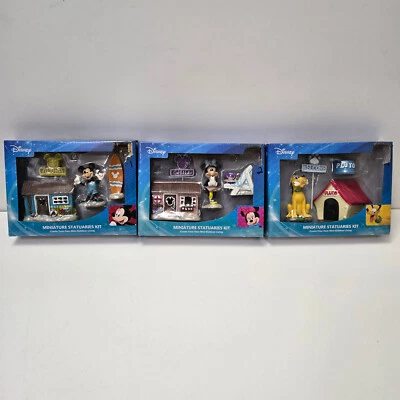 3 Disney Mickey Mouse Mini Mouse Pluto Miniature Statuaries Beach Houses - Image 1 of 4
