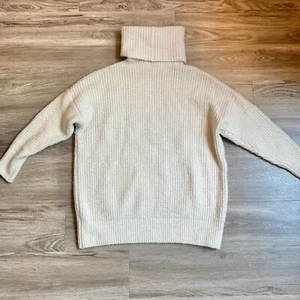 Forever 21 Contemporary Wool Blend Cream Turtleneck Chunky Oversize Sweater Size - Imagen 1 de 7
