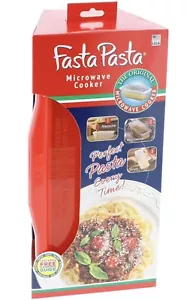 Microwave Pasta Cooker- The Original Fasta Pasta (Red) NIB - Picture 1 of 7