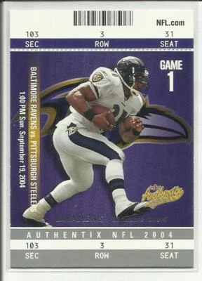 2004 Fleer Authentix #58 Jamal Lewis Baltimore Ravens - Image 1 of 2