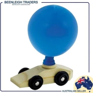 BALLOON POWERED WOODEN CAR No Batteries Just Fun & Physics Brand New - Picture 1 of 6