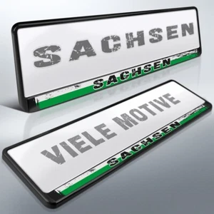 2 Kennzeichenhalter | FREISTAAT SACHSEN 06 | Dresden | Leipzig | Chemnitz | DHL - Bild 1 von 8