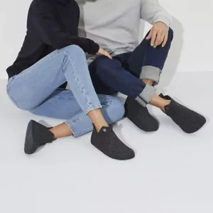 BIRKENSTOCK ANDERMATT SHEARLING ANTHRACITE LIGHT GREY PANTOFOLE ALLA CAVIGLIA CO - Foto 1 di 12
