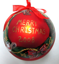 Dillards Trimmings Hand Painted Glass Christmas Ornament Cowboy Western 2008 NEW
