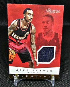 2013-14 Panini Prestige True Colors Materials 7 Jeff Teague Atlanta Hawks Jersey