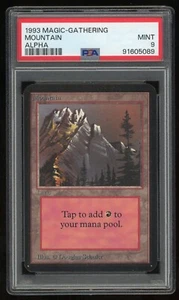 1993 MTG Magic the Gathering Card Alpha Mountain Version 1 PSA 9 TCG - Picture 1 of 2