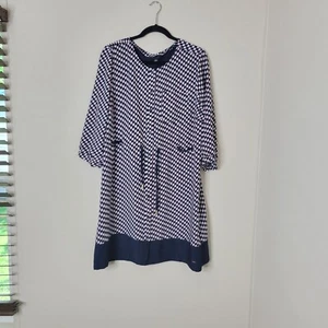 Tommy Hilfiger Shirt Dress 3/4 Sleeve Drawstring Waist Casual Print Size XL - Picture 1 of 11