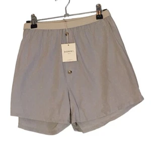 NEW Donni Gray Tan Pop Boxer Shorts Size XLarge Tortoise Button Casual Lounge - Picture 1 of 9