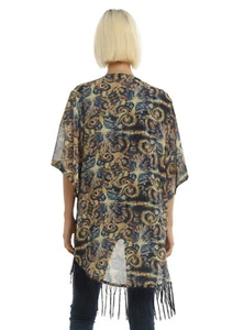 Kimono transparente inspirado en Van Gogh Doctor Who Exploding Tardis BBC con flecos nuevo con etiquetas - Imagen 1 de 3