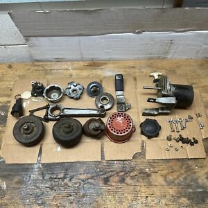 Vintage Lawnmower Parts LOT Deck Wheel Recoil Pull Starter Ignition Switch Keys