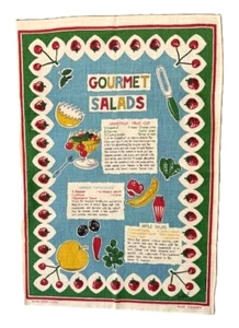 Lamont Vintage Reines Leinen Geschirrtuch Gourmet Obstsalate Neu ohne Etikett - Bild 1 von 10