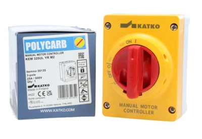 Interruptor de desconexión de motor cerrado KATKO KEM325UL AÑO 3P 25A 600V IP66 resistente al agua - Imagen 1 de 4