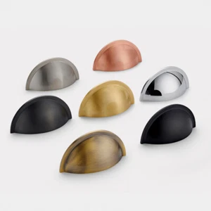 Massives Messing Gold, Silber, Chrom, Rotguss Grau & Schwarz Schublade Tassengriff - Bild 1 von 23