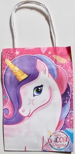 Einhorn Papier Geschenktüte, Party Beutetüte mit Henkeln, Geburtstag, Feier etc - Bild 1 von 2