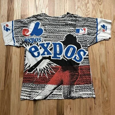 Men's Vintage 90's Magic Johnson T's Montreal Expos All Over Print T Shirt Tee M - Image 1 of 4