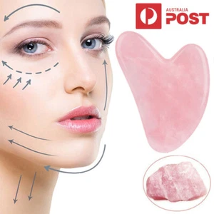 Jade Gua Sha Stone Board Face Massager Tool Natural Facial Scraper for All Skin - Picture 1 of 14