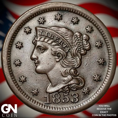 1853 Braided Hair Large Cent Q3873 Cover