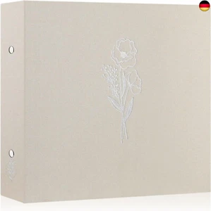 Lanpn Fotoalbum 30x30 cm, Leinen Fotobuch 3 Ringbuch Einsteckalbum + 30 Hüllen - Bild 1 von 4