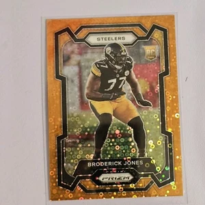 2023 Prizm Football Orange Disco Broderick Jones #385 Rookie Pittsburgh Steelers - Picture 1 of 2